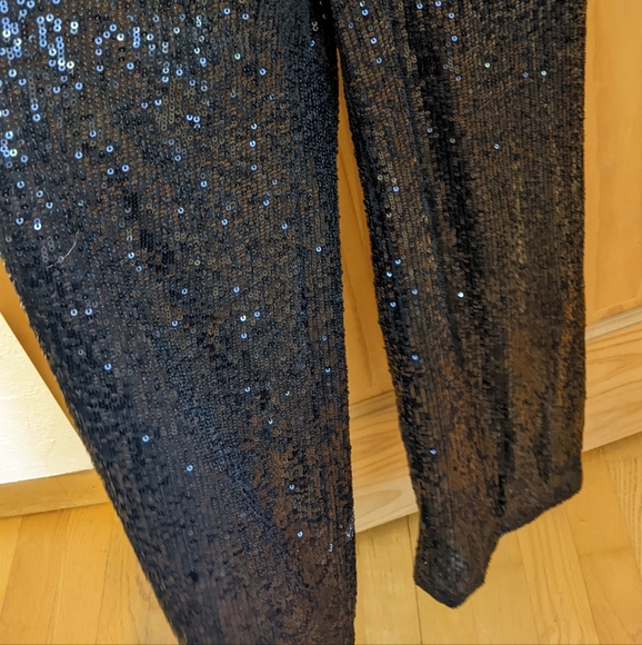 Black Sequin Pants Romper - Picture 8 of 10